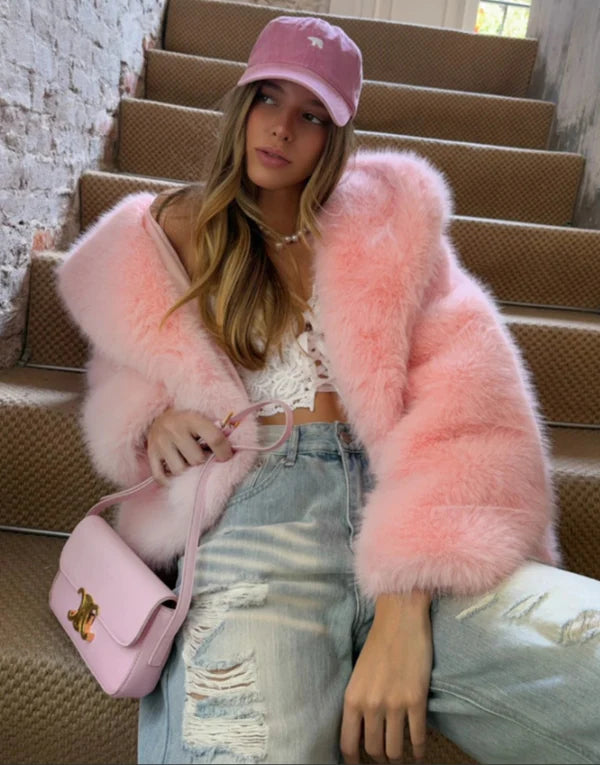 Hooded Oversize white Jacket