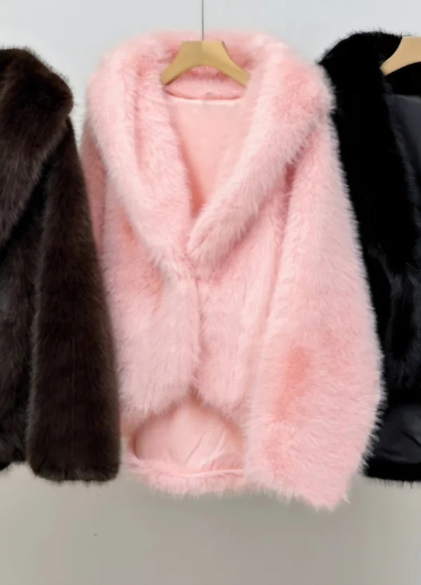 Hooded Oversize pink Jacket